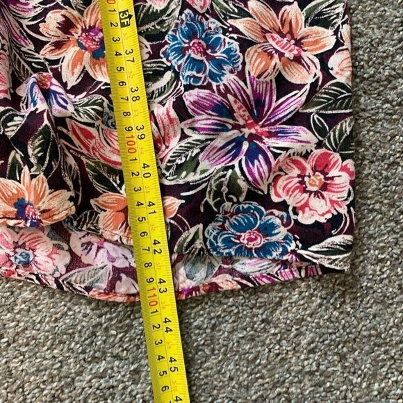 Vintage Floral Maxi Dress S Grunge Retro 90s Scoop Short Sleeve Tie - Picture 8 of 8